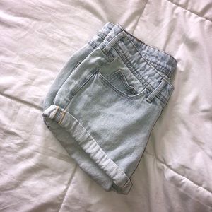 Light Wash Denim Short Shorts By h&m